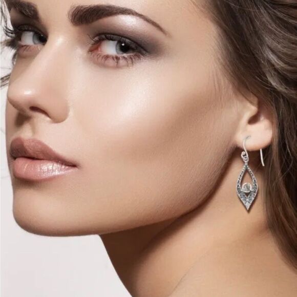 Raw Uncut Natural Diamond Earrings Set in 925 Sterling Silver - Picture 3 of 8